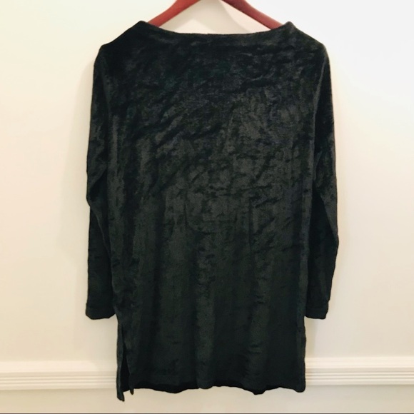 Vintage Henri Bendel Velvet Tunic large black shirt top - Picture 2 of 7